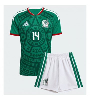 Mexico Erick Sanchez #14 Hjemmebanetrøje Børn VM 2026 Kortærmet (+ Korte bukser)